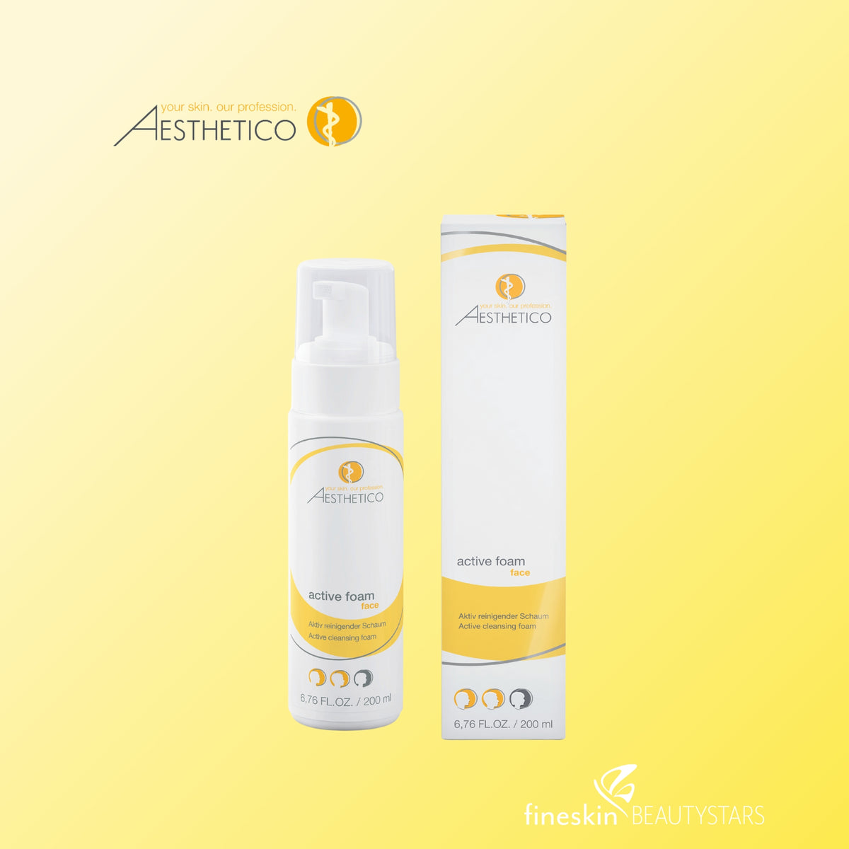 AESTHETICO active foam – Aktiv reinigender Schaum, Regeneration bis in die Poren