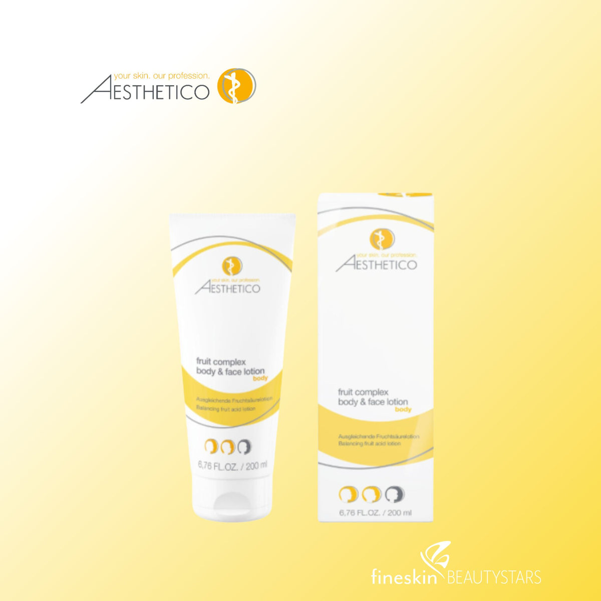 AESTHETICO fruit complex body &amp;amp; face lotion body | Fruit acid lotion for impure skin 200ml